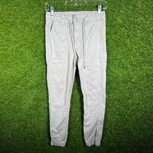 American Eagle Super Stretch Jogger Pants Womens 4‎ Gray Ankle Zip Drawstring